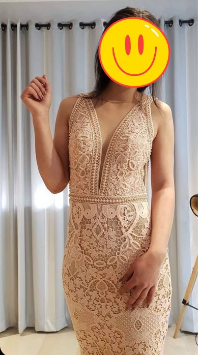 Rochie crem cu perle