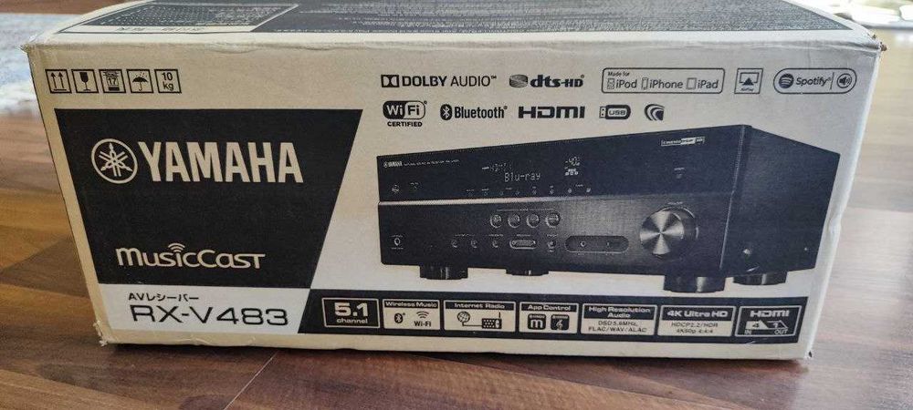 Ресивер Yamaha RX-V483 (4К, 5.1, Wi-Fi, Bluetooth, MusicCast)