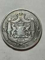 Moneda de argint  5 lei 1883