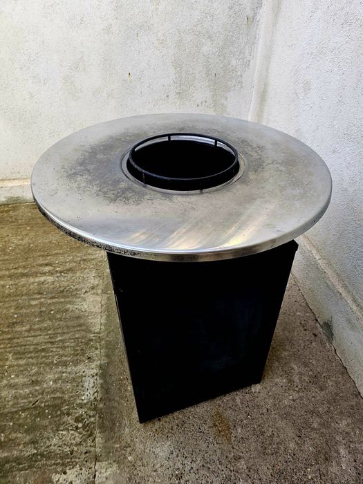 Gratar Rotund cu Plita din Inox si Suport Ceaun