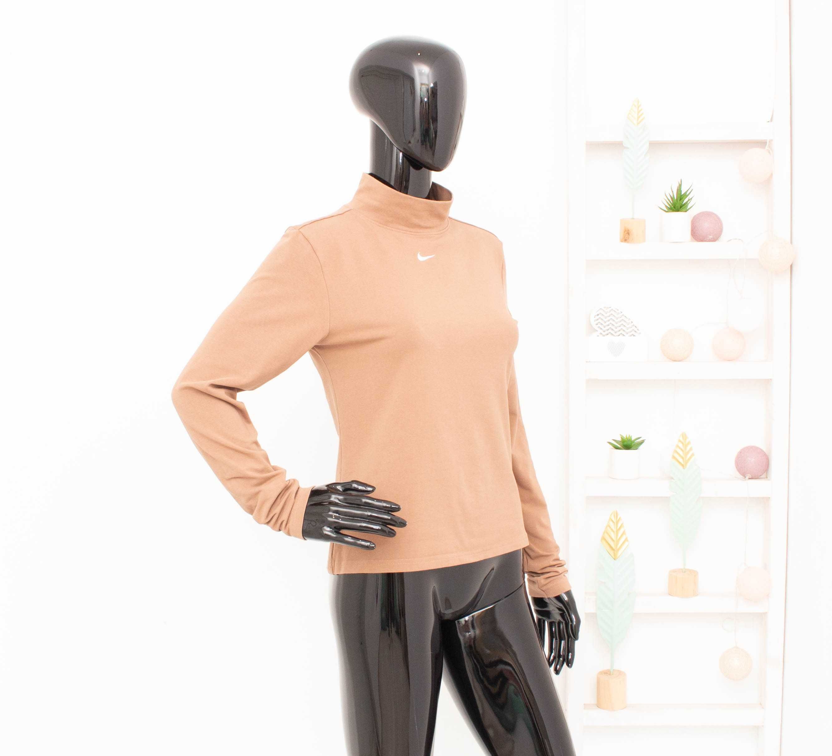 Nike оригинална дамска блуза поло светло кафява лого дълги ръкави М
