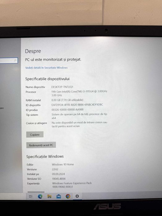 Laptop Asus 515EA-BQ850, 256GB SSD/8GB RAM, Intel Core i3-1115G4!