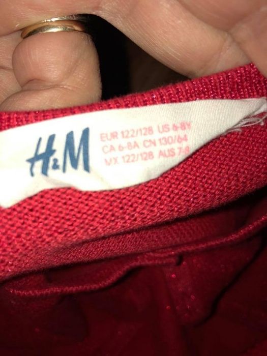 Rochita rosie +2 Bolerouri 7-10ani impecabile H&M