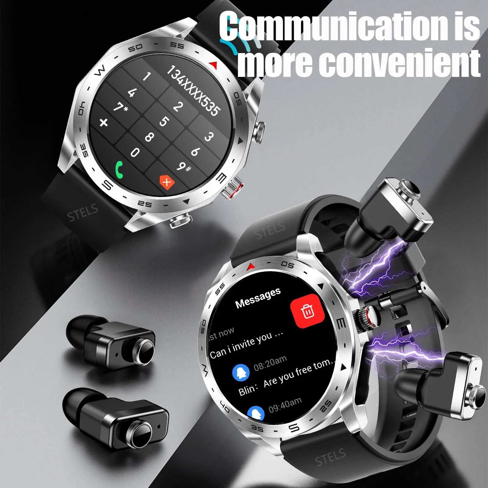 Смарт часовник STELS CB1 с Bluetooth слушалки и 2 каишки, 100+ режима