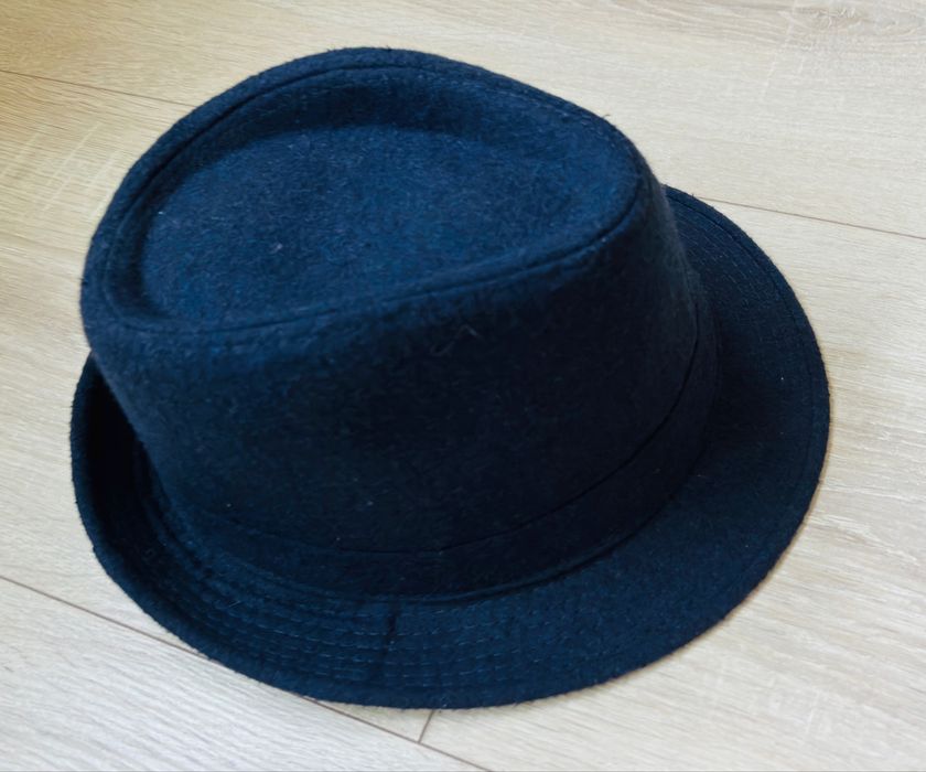 Pălărie de dama tip Fedora Clasic Neagră/Albastru Închis - Mărimea 57