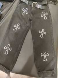 review jeans/дънки ревю блестящи кръстове унискс размер w 31 baggy fit