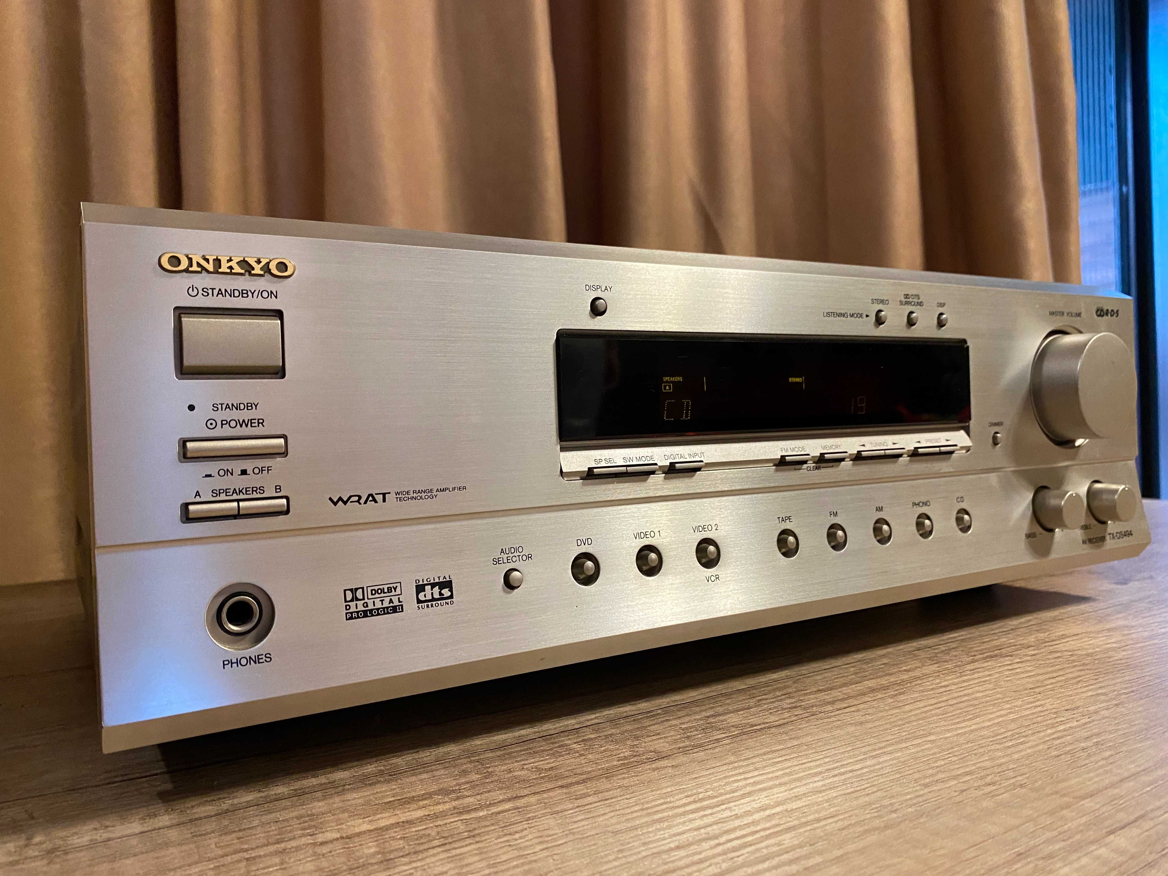 Onkyo TX-DS494 AVReciver 5.1 dolby digital prologic dts surround Wrat