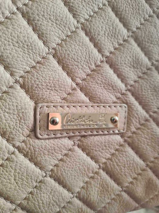 Geantă Musette din piele bej