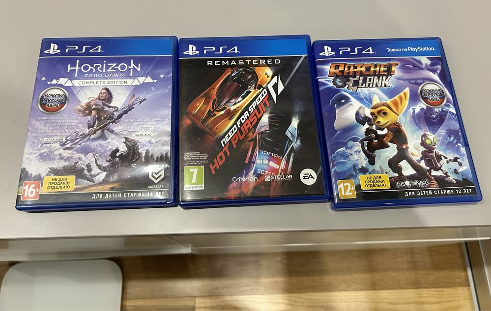 3 ИГРЫ PS4 horizon, need for speed, ratchet clank