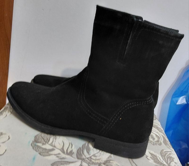 Мужские зимние сапоги замшевые