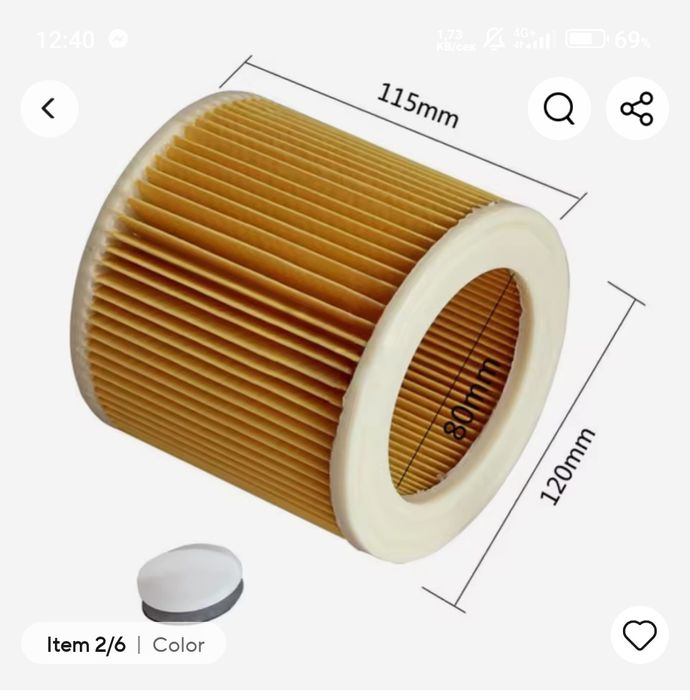 Хепа филтър части  за керхер karcher WD 2, WD 3, MV 2,MV 3, A 1000 A 2