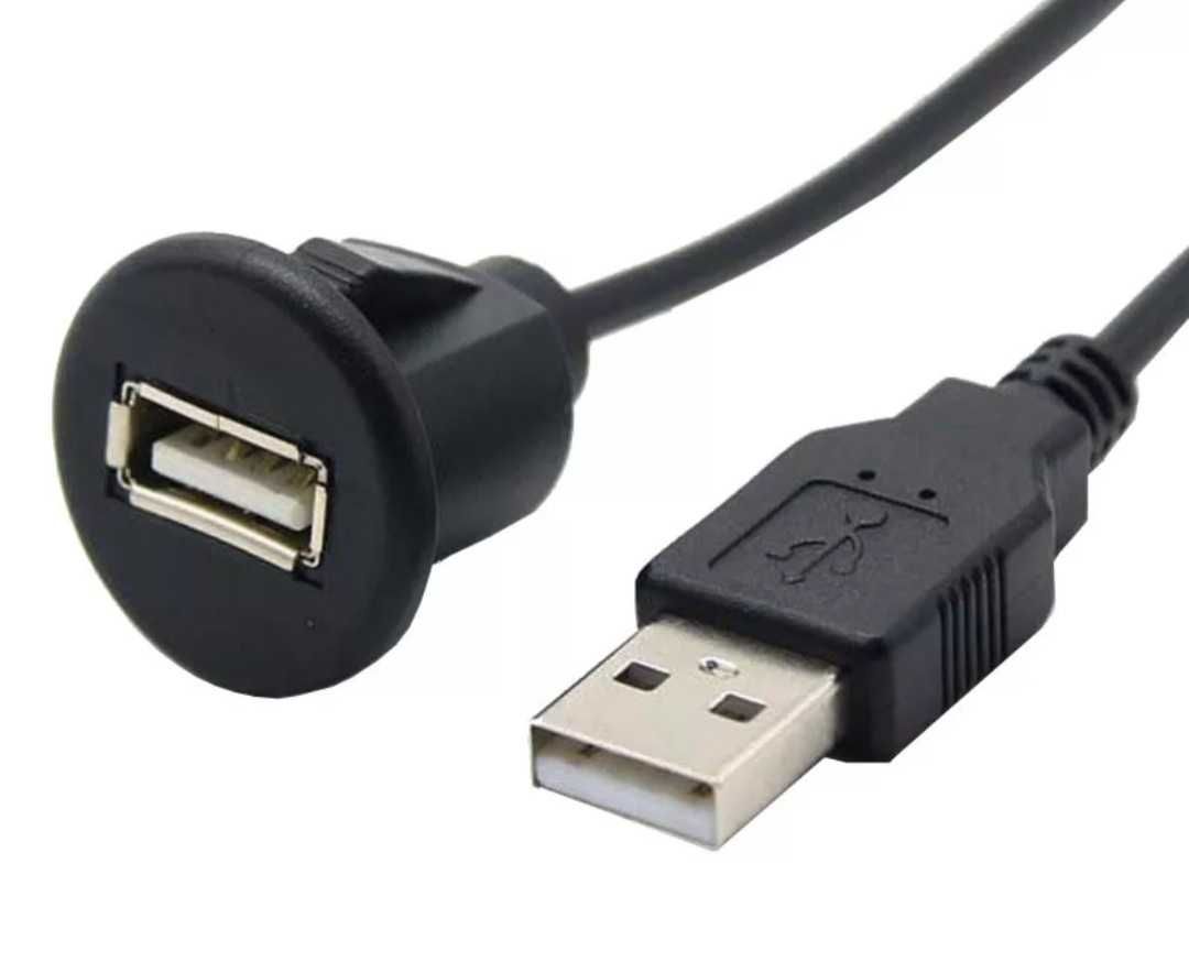 удължител с USB порт тип кръг за монтаж върху табло уредба автомобил