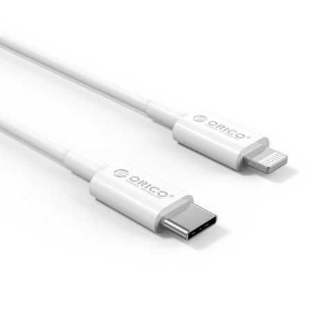 Кабел USB Type C към Lightning 1m Бял 3A Orico CL01-10