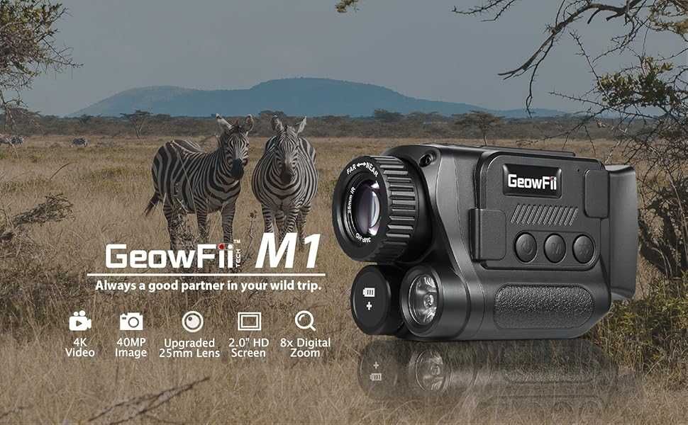 Монокуляр за нощно виждане 4K GeowFiiTech с дисплей