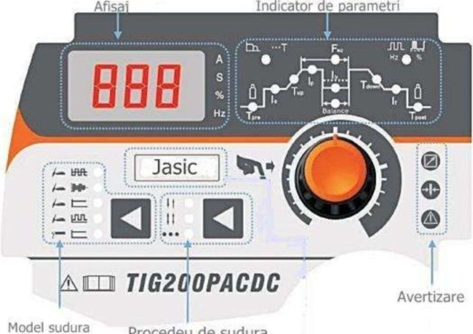 Aparat de sudura aluminiu TIG Jasic TIG 200P AC/DC+Butelie Argon PLINA