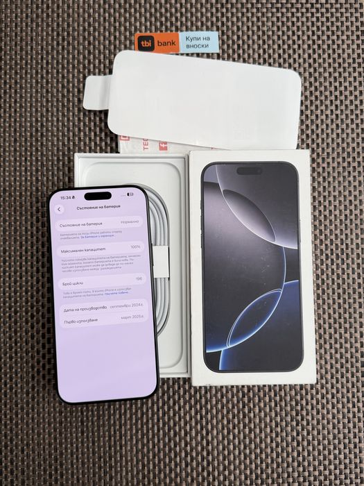 НОВ! 256Gb*ЛИЗИНГ* iPhone 16 Pro Max Black Titanium / 24М ГАРАНЦИЯ