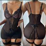Lenjerie Sexi Cadou Iubita Sotie Costum cu portjartiere + tanga