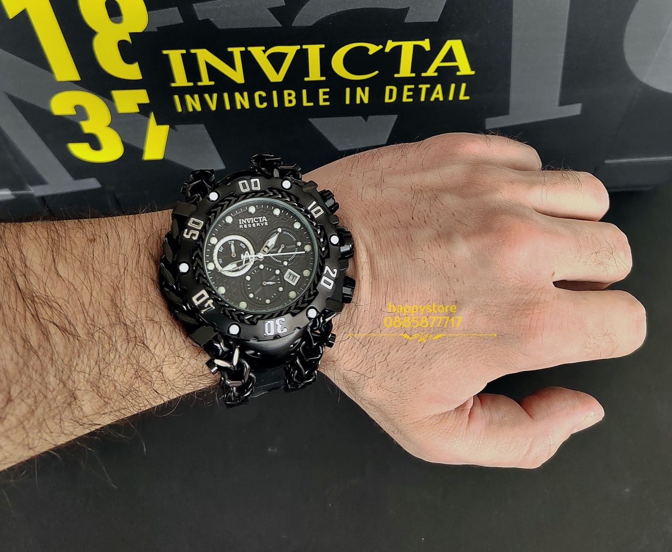 часовник INVICTA Gladiator Black 60 mm, Инвикта нов