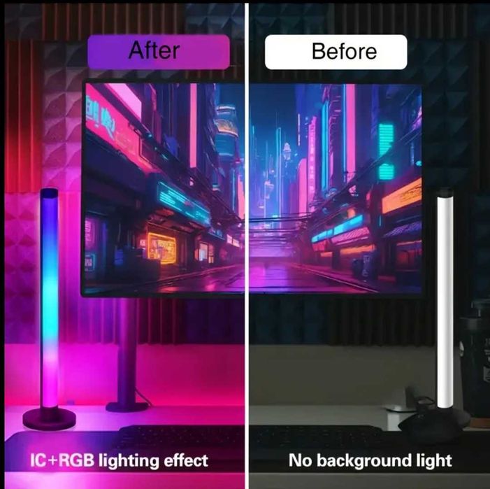 RGB+IC LED настолни лампи USB захранване, промяна на цветове