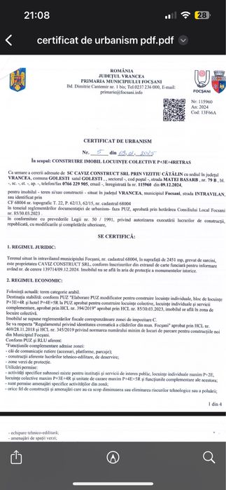 Teren intravilan 2500mp