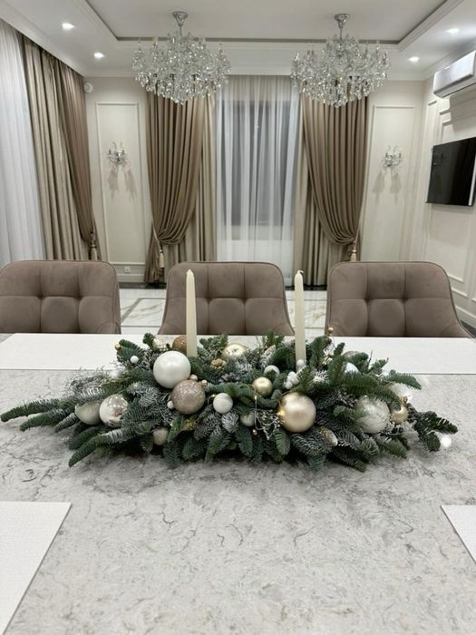 Новогодние композиции из нобилиса норвежская хвоя