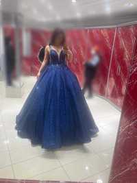 Бална рокля - турско синьо