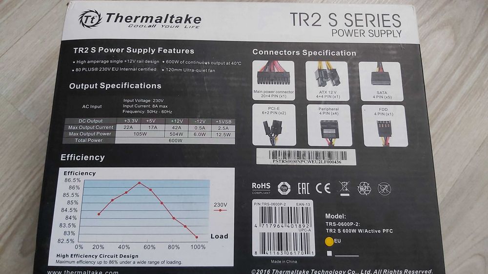 Vând sursa Thermaltake 80+ 600W nouă