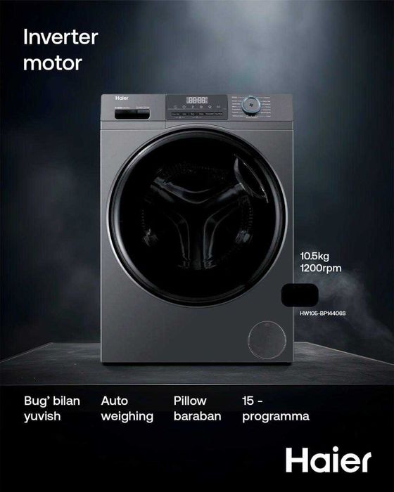 Kir yuvish mashinasi Haier 10.5kg | стиральная машина Haier 10.5kg