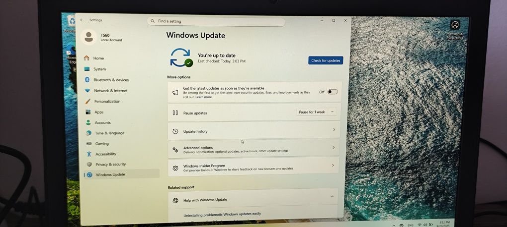 Lenovo Thinkpad T560 с windows 11