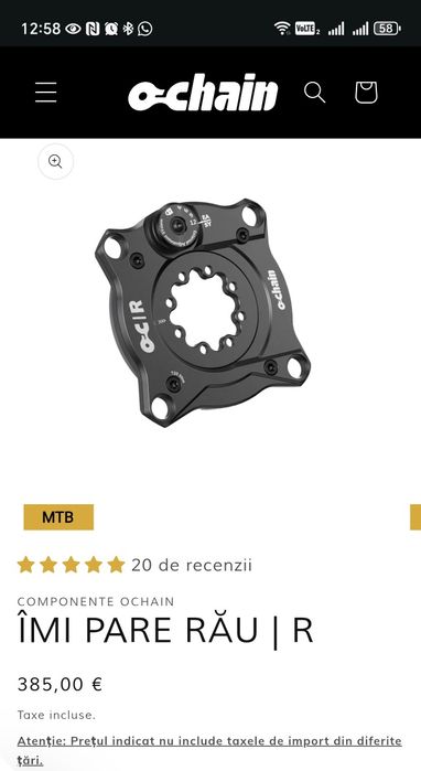 Angrenaj carbon Sram GX cu spider Ochain 30T stare f buna