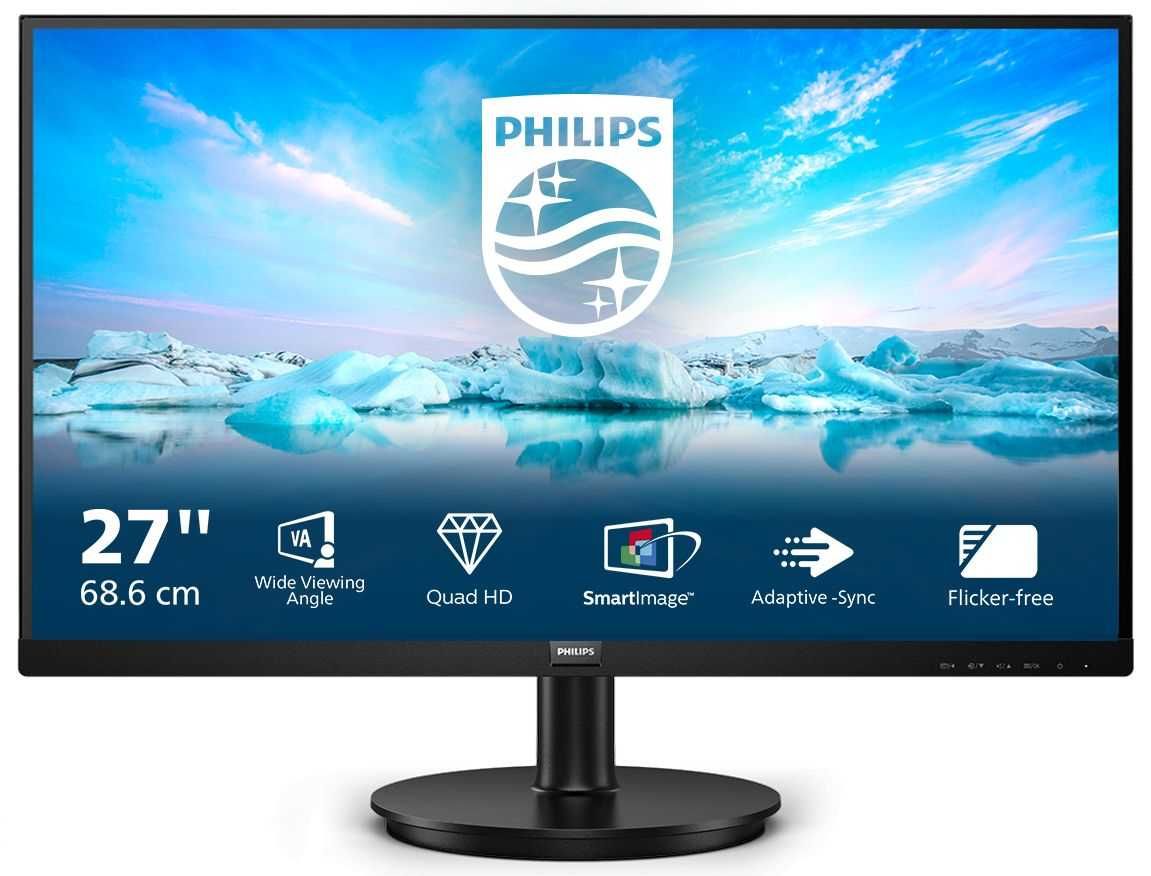27" Philips 275V8LA/00,VA, 2560 х 1440, 75Hz, 4ms, 2 HDMI, DisplayPort