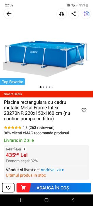 Piscina in stare foarte buna!