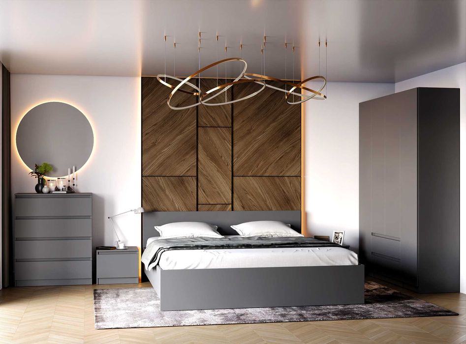 Спальный гарнитур, Мебель для спальни, Гарнитур, Кровать, Комод, Шкаф