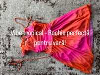 Rochie de varã în degrade roz-portocaliu, mărimea S/M