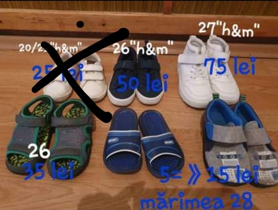 Papuci băiețel,diferite mărimi!
