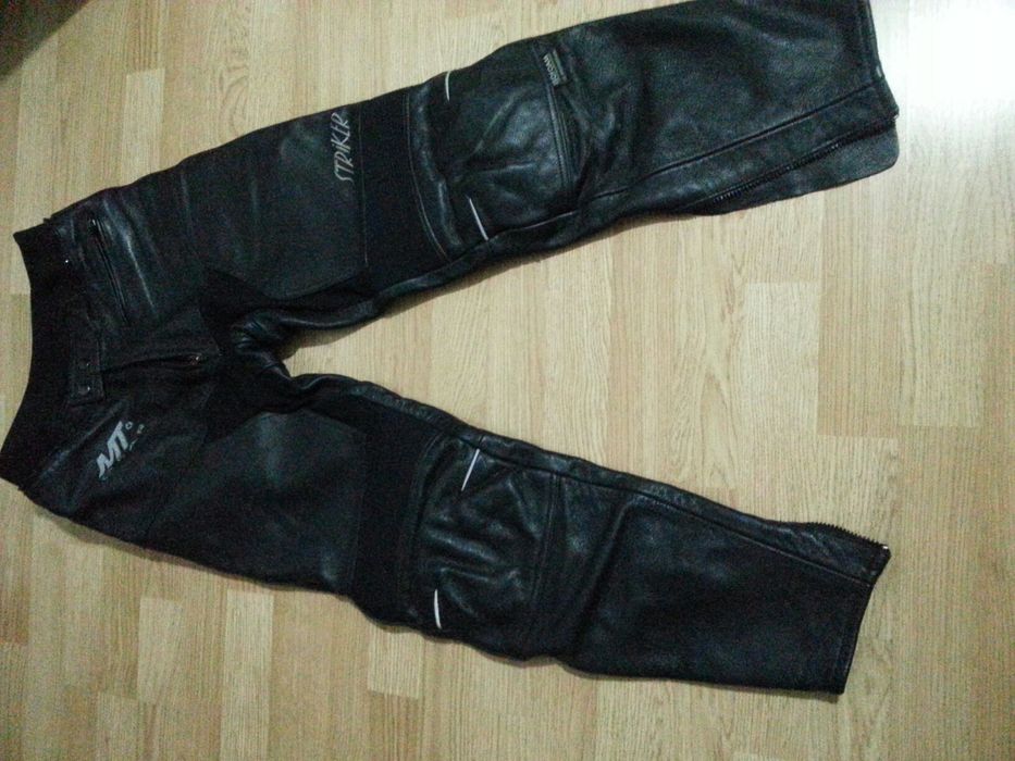 Pantaloni motociclist piele cu protectie