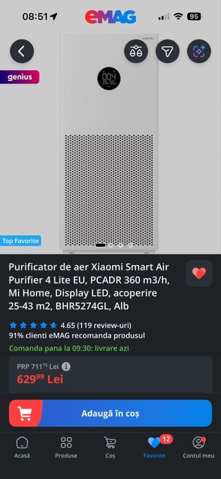 Purificator Smart Air Purifier Xiaomi 4 Lite EU nou