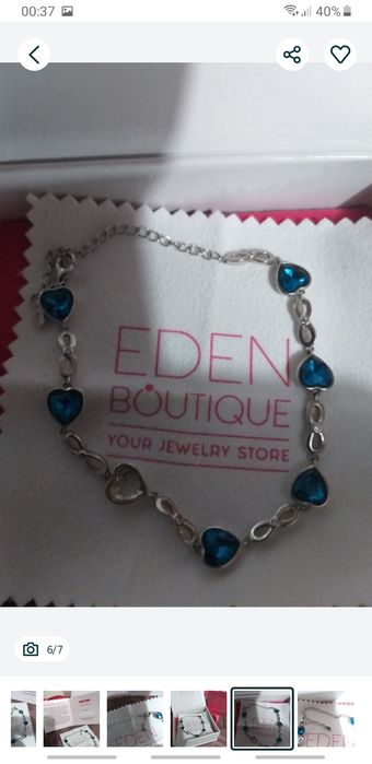 Bratara Argint EDEN  Cu Pietre Albastre