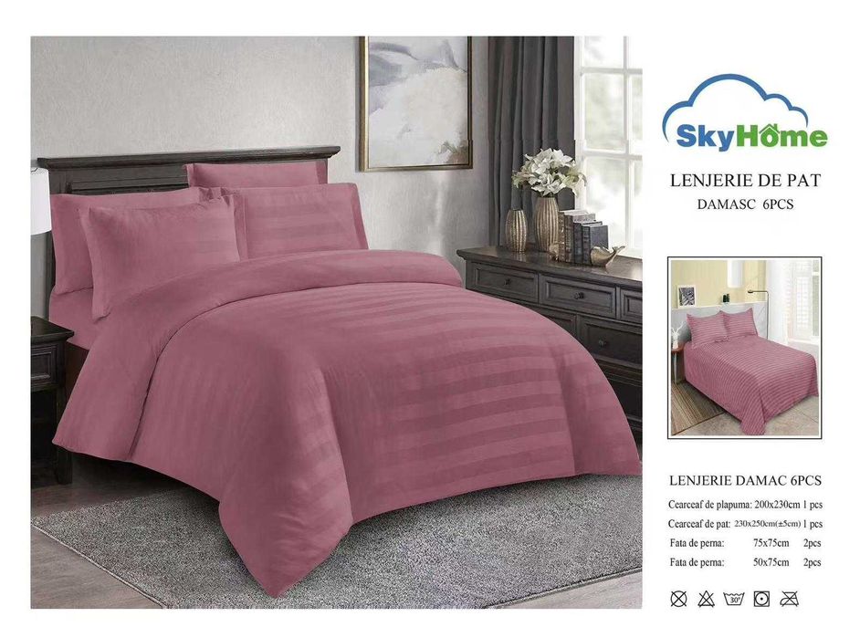 Lenjerii de Damasc 6 piese cearceaf clasic