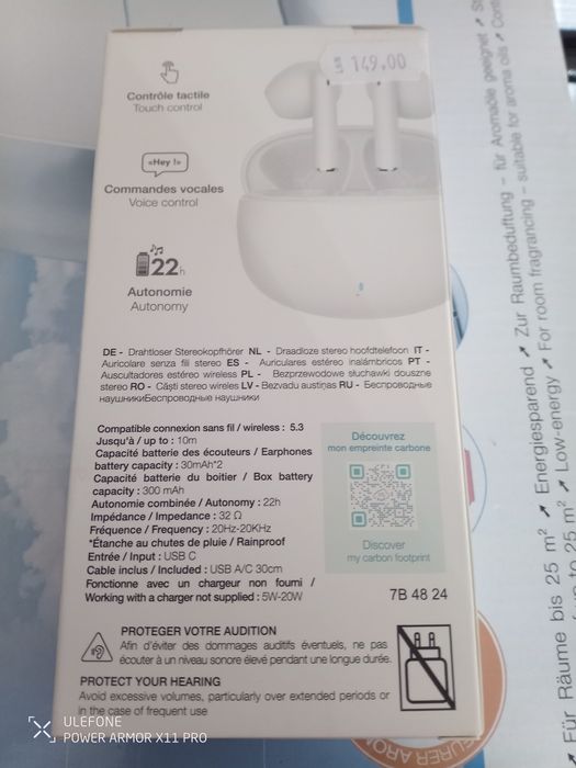 Casti telefon Bluetooth voice and touch control rezistente apa noi