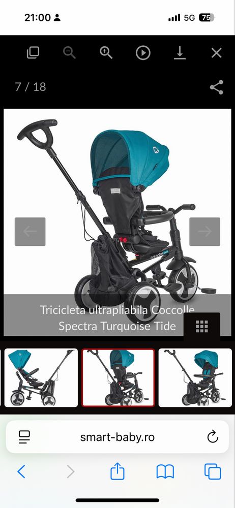 Vând tricicletă ultra pliabilă Coccolle. Folosit foarte puțin.