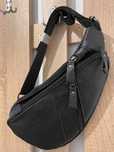 Borseta diagonala Barbati (crossbody) Slim: Piele Naturala Negru- Maro
