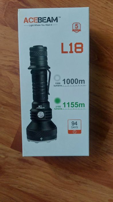 Lanterna profesionala de vanatoare Acebeam L18 GREEN, 2100 lm, 1155 m