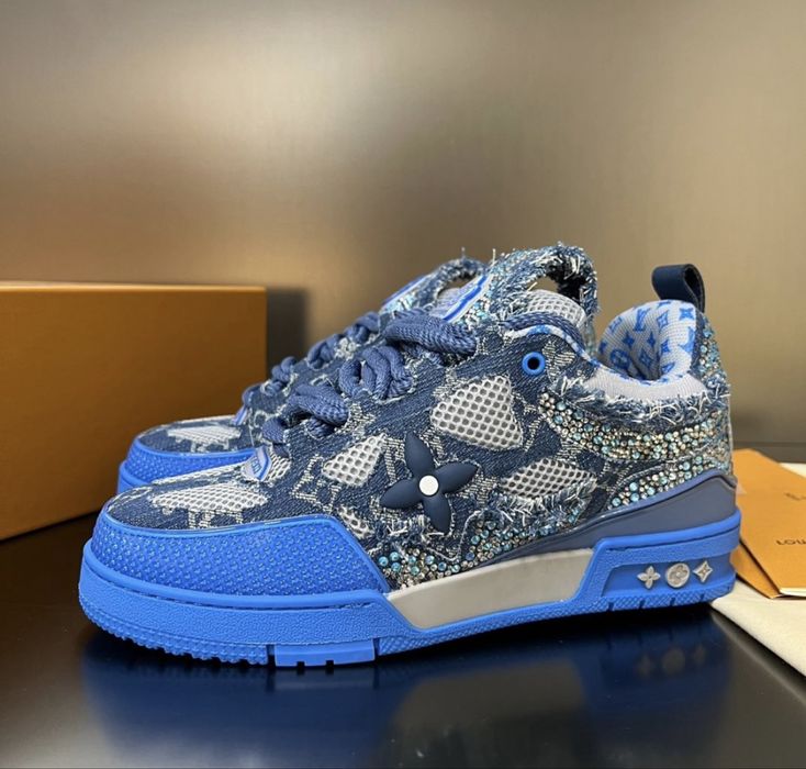 adidasi sneakers louis vuitton denim monogram swarosky