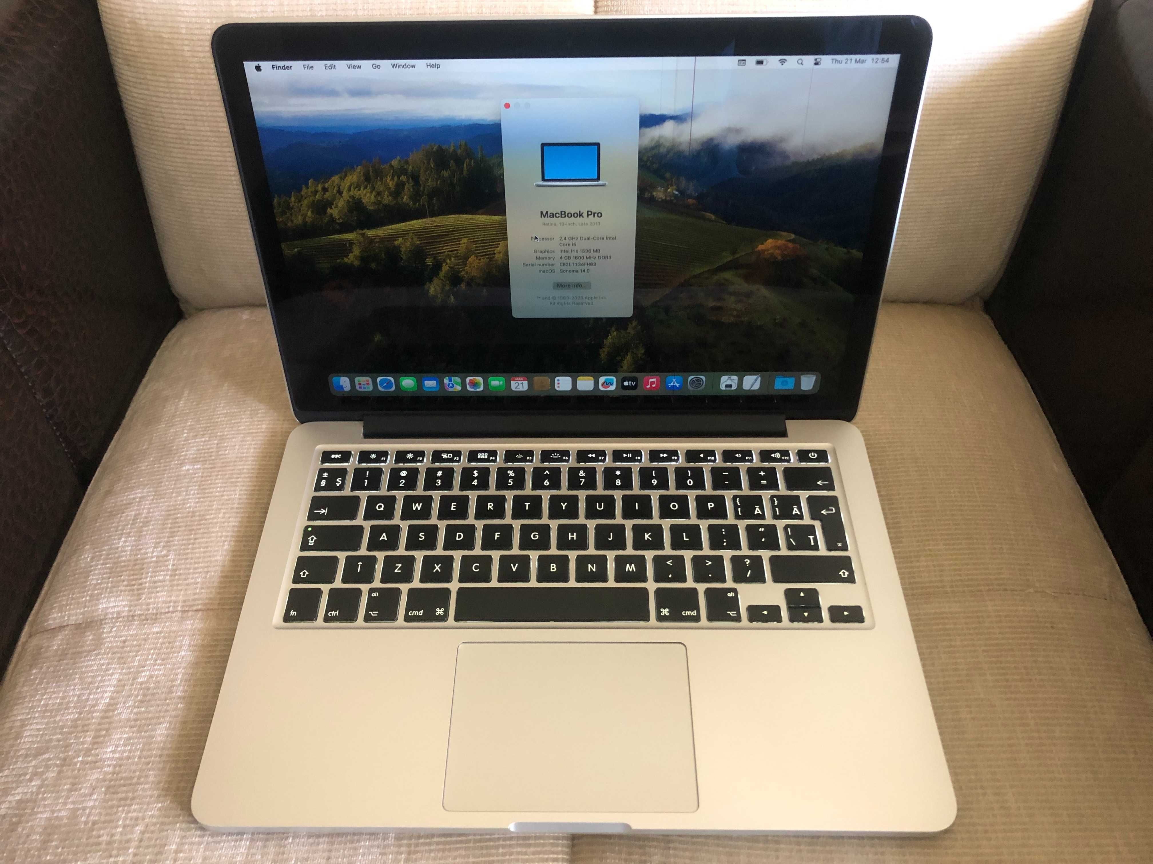 MacBook Pro 13 2014 Retina i5 2,4 GHz, 4 GB, SSD 128 GB