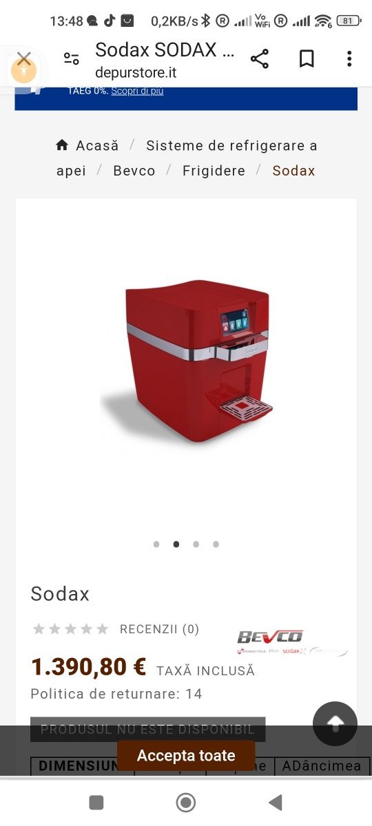 SODAX X1S-R1 03 Depurator di apă ( minerala rece , plata rece și calda