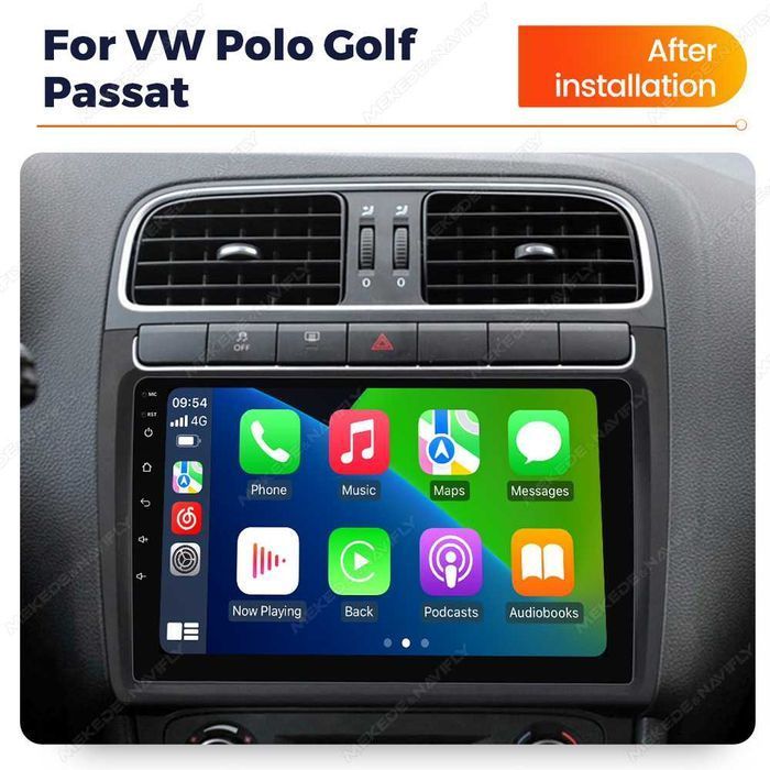 NAVIGATIE Android 14 VW Polo 6R 2008 2019 Waze YouTube CarPlay +CAMERA