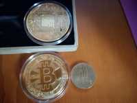 Monedă bitcoin GOLD & Silver