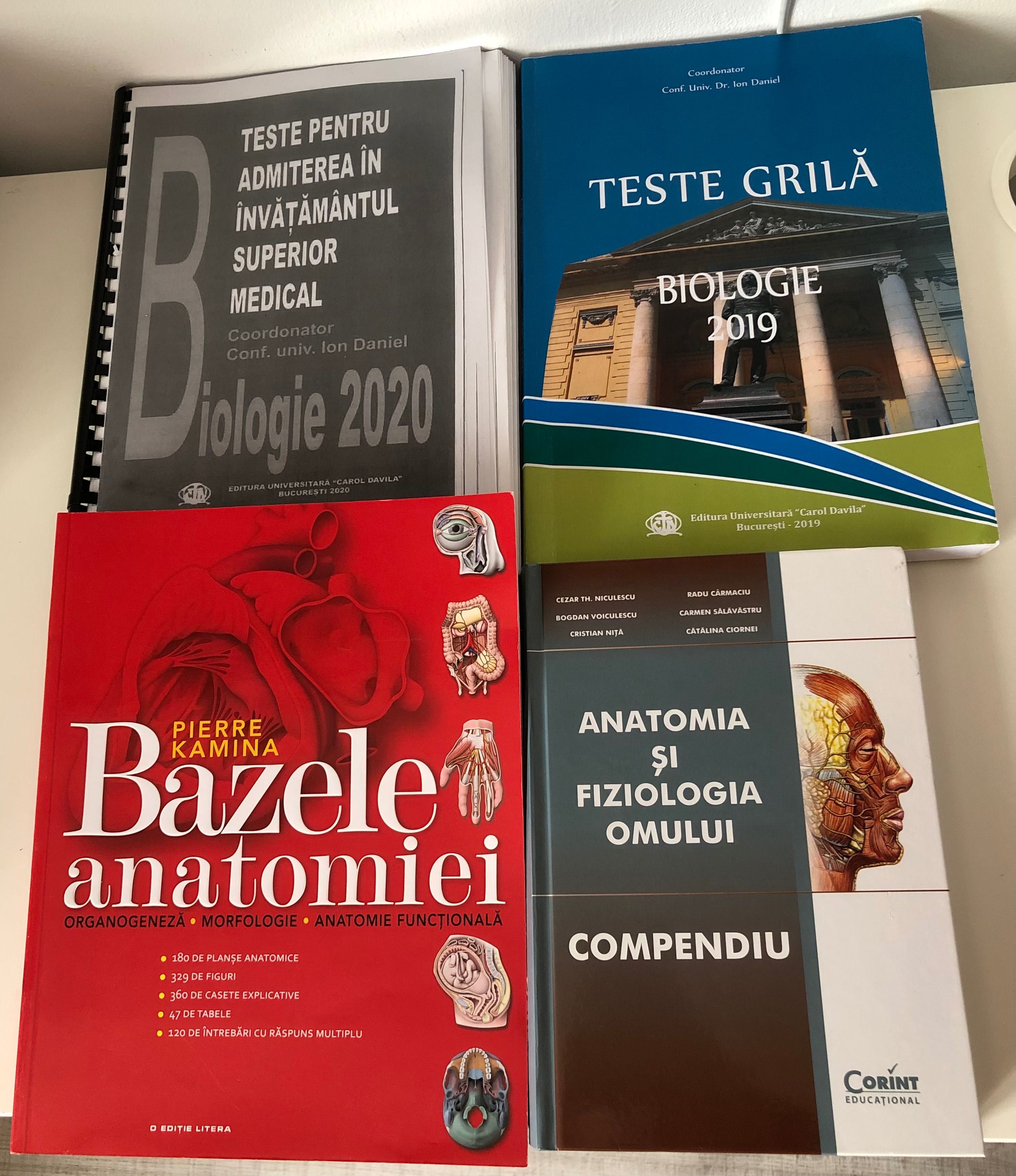 Materiale admitere la medicina Bucuresti fizica/chimie/biologie