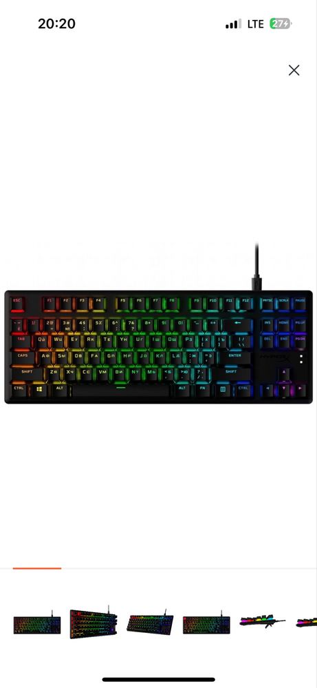 Игровая клавиатура HyperX Alloy Origins Core PBT TKL